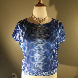 Chico's Size 2 Sheer Blouse with embellishments